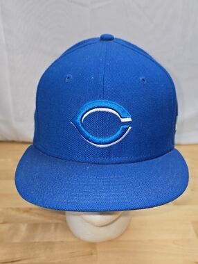 New Era 59FIFTY Cincinnati Reds Fitted Wool Cap 7 1/8 Blue Baseball Cap Hat